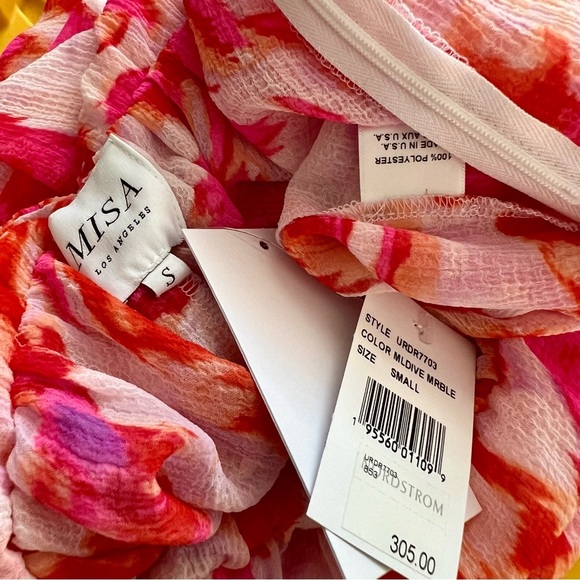 NWT Misa Los Angeles Indira Romper Maldive Marble Red White Floral Keyhole S - Picture 7 of 13